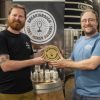 L to r Andy Jenkins of Ganley & Naish, previous winners and Barny Butterfield, founder of Sandford Orchards and the Breakthrough Cider Maker Awards