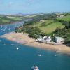 Cafe on estuary near sea in Devon