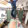 Hugh Dunford Wood Guild Member wallpaper stomping in studio