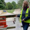 Simpkins Edwards’ Managing Partner, Mary Jane Campbell, who joined the Bovey Tracey litter picking team to clean the streets, fields and football pitches of the town