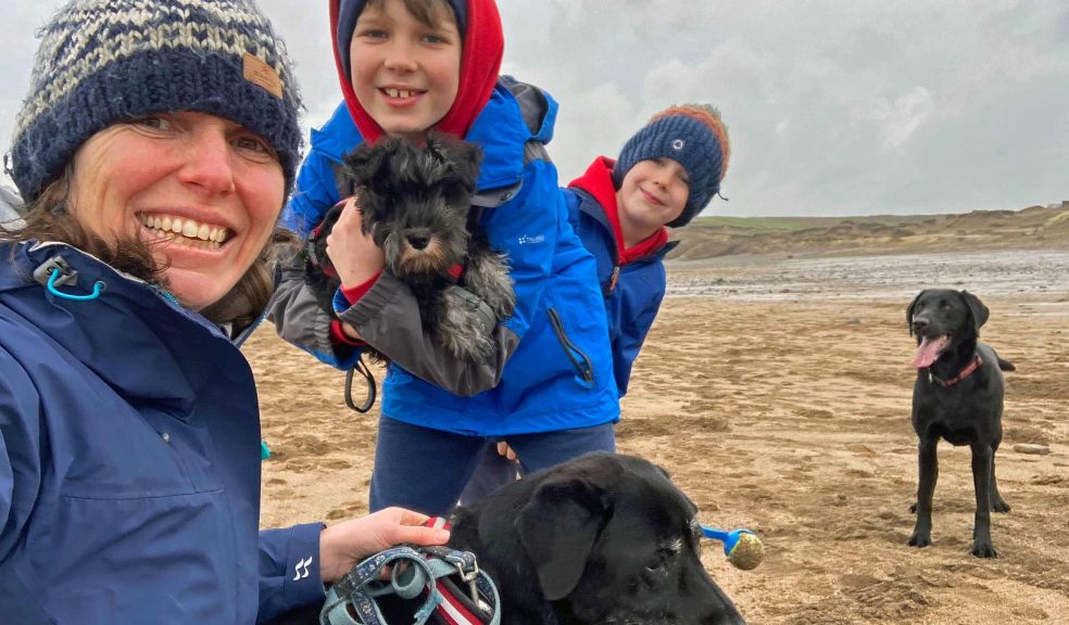 Jo Harris and her family with Sprout