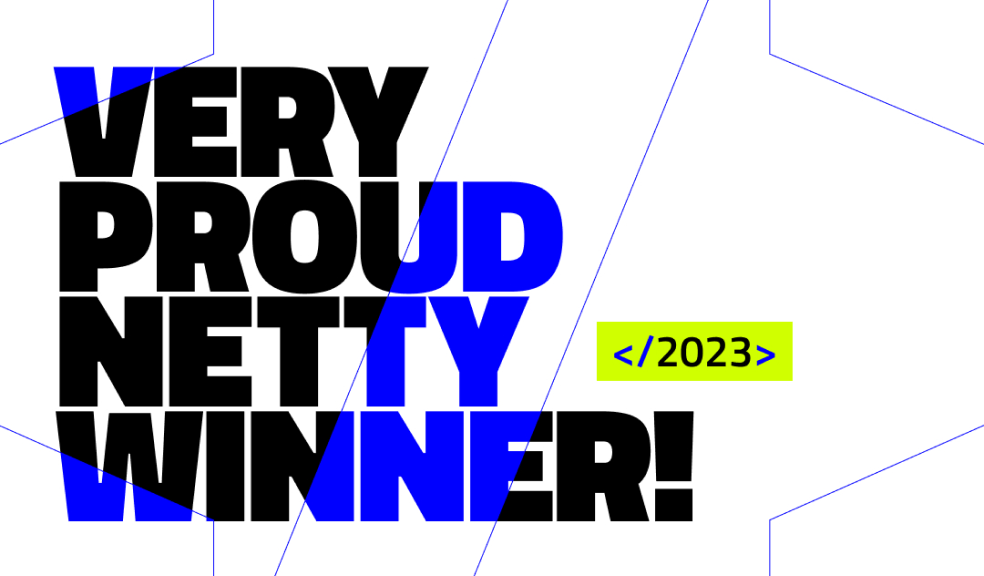 Logo of the Netty award that reads Very proud Netty Winner