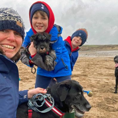 Jo Harris and her family with Sprout