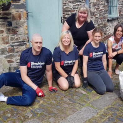 Simpkins Edwards' team of volunteers accompanied by Museum of Dartmoor Life Manager Keri Quertier.